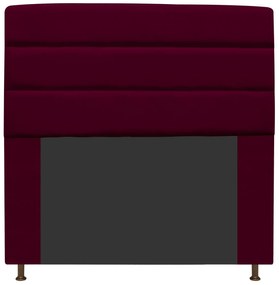 Cabeceira Estofada Turim 195 cm King Size Suede Bordô - ADJ Decor
