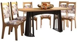 Mesa De Jantar Retangular Lanna Com 6 Cadeiras Luci D01 Freijó/Preto/L