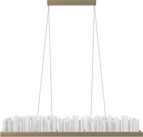 Pendente Led Cristal E Aluminio Dourado 30W 3000K Felsen