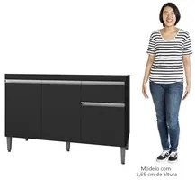 Balcão Gabinete Para Pia Sem Tampo 120cm 3 Portas e 1 Gaveta Tatiane P