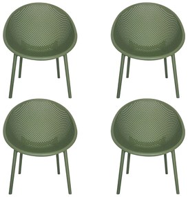 Kit 4 Poltronas Área Externa de PP Marina com Base Desmontável Verde G56 - Gran Belo