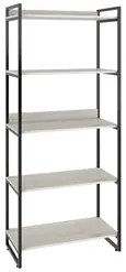 Estante Livreiro Prisma Estilo Industrial 80cm 5 Prateleiras C08 Snow
