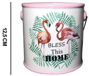 Vaso Decorativo Em Ceramica Com Alca 12,5cm  - D'Rossi