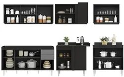 Armário de Cozinha Modulado de Canto 6 Peças CP31 Balcão sem Tampo Pre