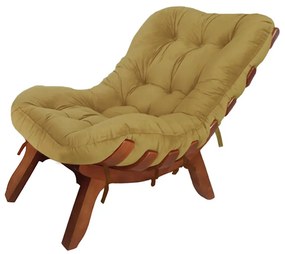 Poltrona Decorativa Costela Veludo Mostarda