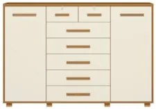 Cômoda Para Quarto 7 Gavetas 160cm Fontaine A02 Off/Cinamomo - Mpozena