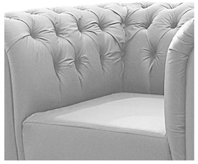 Poltrona Decorativa Chesterfield Ana Corano Branco - ADJ Decor