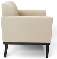 Poltrona Base Madeira Preto Kit 2 Maressa Suede Bege - Ibiza