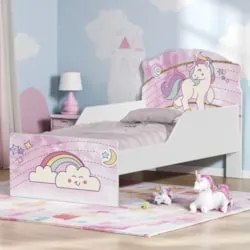 Mini Cama Infantil 148x68cm Com Proteção Lateral Unicórnio K06 - Mpoze