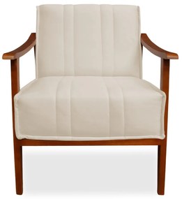 Poltrona Decorativa Vincenzza Veludo Bege