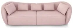 Sofá 4 Lugares 292cm Orgânico Pé Madeira Yume Veludo Rose Z55 - Mpozen