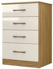 Cômoda Para Quarto 61cm Com 4 Gavetas Miriad Freijó/Off Z17 - Mpozena