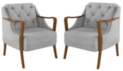 Kit 2 Poltronas Decorativas para Sala de Estar Capitonê Lapa Z32 Velud