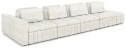Sofá Ilha e Puff Sala Living 505cm Siesta Z32 Boucle Bege Claro - Mpoz