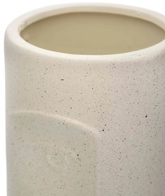 Cachepot Decorativo Rosto em Cerâmica Areia 28x13 cm - D'Rossi