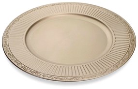 Sousplat Redondo Decorativo Natalino Champanhe 33x33x33 cm D'Rossi