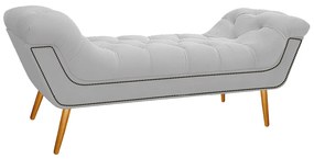 Calçadeira Estofada Veneza 195 cm King Size Suede Branco - ADJ Decor