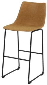 Banqueta Horto Courino Caramelo com Base Aco Preto 106cm - 51840 Sun House