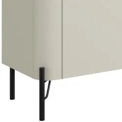 Rack TV 75 Pol 220cm Portas Lisas Blen Louro/Luna/Preto I06 - Mpozenat