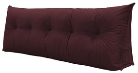 Almofada para Cabeceira Mel 1,60 m Queen Travesseiro Apoio para Encosto Macia Formato Triângulo Suede Bordô