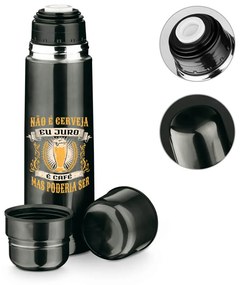 Garrafa Térmica 750ml Não É Cerveja É Café Com 2 Copos