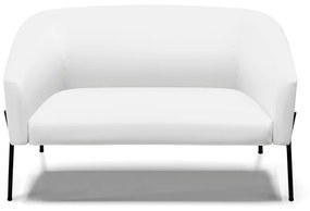 Sofá 2 Lugares Namoradeira Pé de Ferro Preto Stella Sintético D03 - D'Rossi - Branco