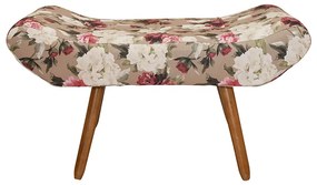 Puff Banqueta 90cm Maya Pés Palito Suede Estampado Floral - Sheep Estofados - Colorido