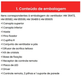 Ventilador De Teto Air Cristal Dourado Pás Retrátil Led 30W Multicolor...