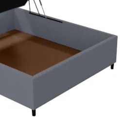 Base para Cama Box Baú Casal 138x188cm Hit Z04 Suede Cinza - Mpozenato