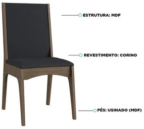 Conjunto C/ 2 Cadeiras Em Mdf Estofada Envelopada Corino 918 -Ameixa Negra