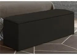 Calçadeira Baú Casal 140cm Paris Veludo Chocolate - JS Móveis