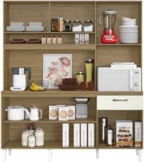 Armário de Cozinha Compacta 160cm Sovira Atacama/Off A15   - Mpozenato