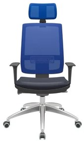Cadeira Office Brizza Tela Azul Com Encosto Assento Facto Dunas Azul Marinho Autocompensador 126cm - 63143 Sun House