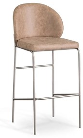 Banqueta Maurie Estofada Base Aço Carbono Pintura Metalizada