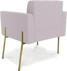 Poltrona Para Sala Pé Metal Dourado Kit 2 Ana Bouclé Rosê - Ibiza