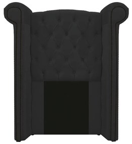 Kit Cabeceira e Calçadeira Veneza 100 cm Solteiro Corano Preto - ADJ Decor
