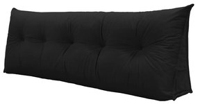 Almofada para Cabeceira Mel 1,60 m Queen Travesseiro Apoio para Encosto Macia Formato Triângulo Suede Preto