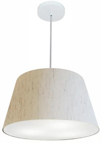 Lustre Pendente Cone Md-4021 Cúpula em Tecido 21/40x30cm Linho Bege - Bivolt