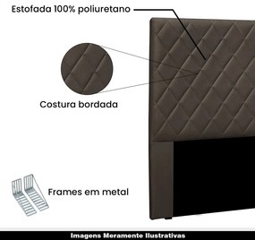 Cabeceira Decorativa 1,40M Baelon Veludo Marrom G63 - Gran Belo