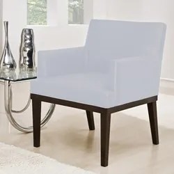 Poltrona Decorativa Sala de Estar e Recepção Vitória W01 Corano Branco