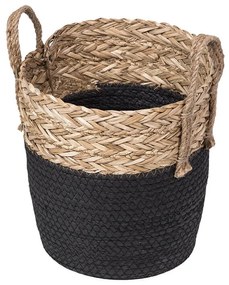 Cesto Oca Ratan com Preto - 34cm