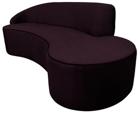 Sofá Decorativo 3 Lugares 210cm Abby Encosto Esquerdo Curvo Veludo Uva G15 - Gran Belo