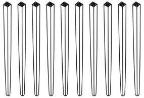 Kit 10 Pés de Metal 90 CM Hairpin Legs Aparador e Mesa de Canto Preto G41