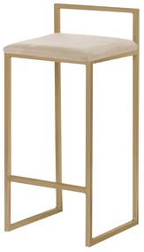 Banqueta Decorativa Jasmine Base Gold Veludo Bege G41 - Gran Belo
