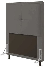 Cabeceira Solteiro Cama Box 90cm para Quarto Ametista Suede M11 - D'Rossi - Grafite