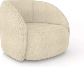 Poltrona Decorativa Sala de Estar Clarke Bouclê Bege G45 - Gran Belo