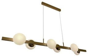 Pendente Aivi 14X10X100Cm Led 30W - Usina 19750/6 Led (MR-T - Marrom Texturizado, 4000k, 220v)