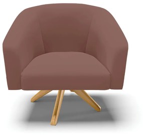 Poltrona Decorativa Giratória MA30 Kit 2 Stella Veludo D03 - D'Rossi - Rose