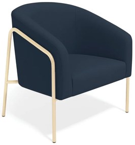 Poltrona Sala Industrial Alta Champanhe Stella Suede D03 - D'Rossi - Azul