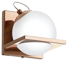 Arandela C/ Globo Apoio 12X14X12Cm Metal E Vidro 1 X G9 Globo Ø12Cm |O... (GRAFITE / COBRE BRILHO, FOSCO)